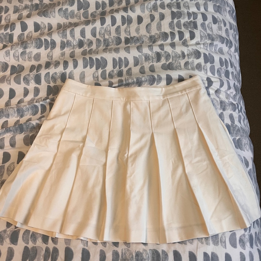Sunday Best Cream Pleated Mini Skirt
